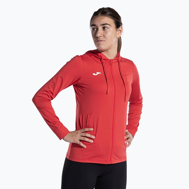 Női tenisz pulóver Joma Sculpture II Zip-Up kapucnis pulóver piros