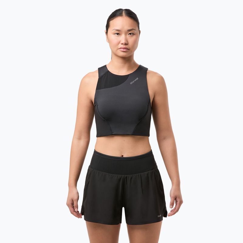 Női futó felső NNormal Trail Cropped Top fekete 2