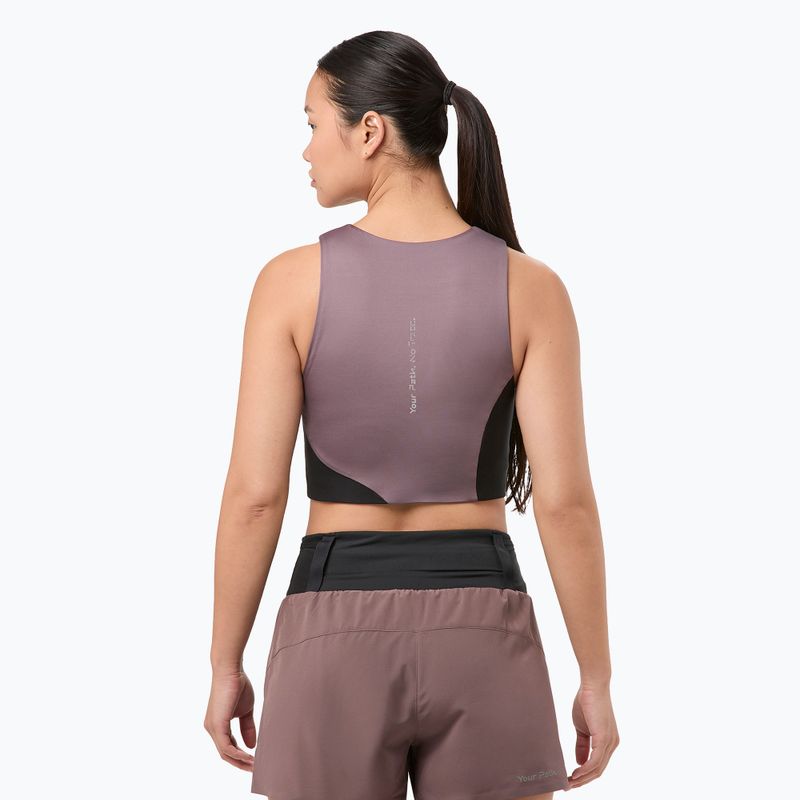 Női futó felső NNormal Trail Cropped Top lila 3