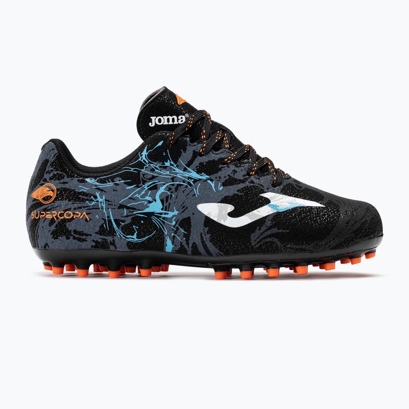 Gyermek focicipő Joma Super Copa Jr AG black/turquoise 2