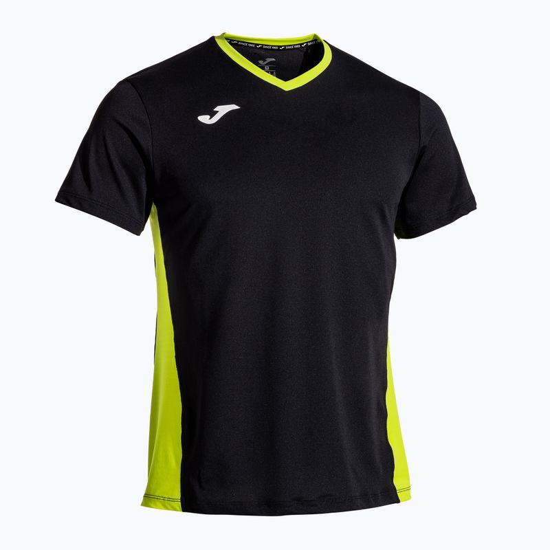 Férfi tenisz póló Joma Court fekete/zöld 2
