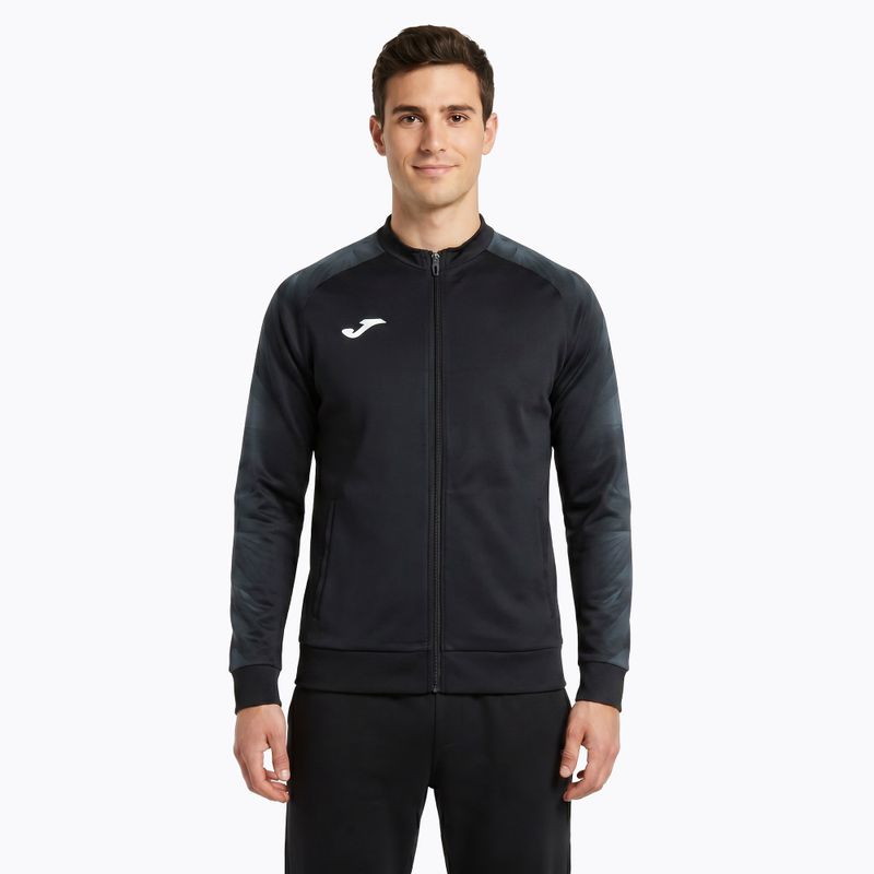 Férfi futó pulóver Joma Elite XI Full Zip fekete/antracit