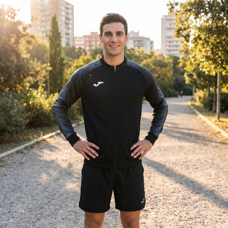 Férfi futó pulóver Joma Elite XI Full Zip fekete/antracit 8