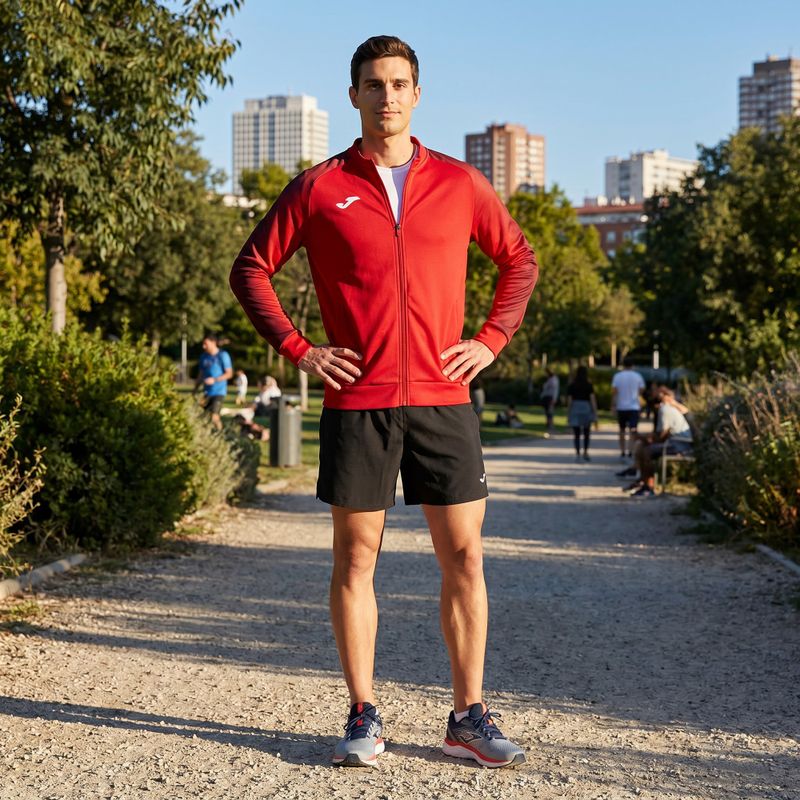 Férfi Joma Elite XI Full Zip futó melegítőfelső piros 9