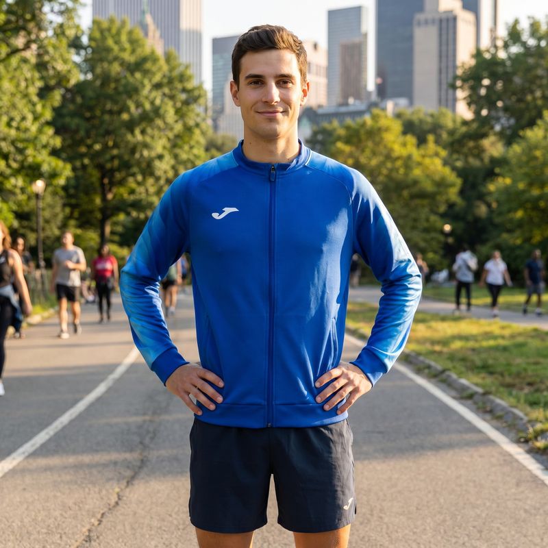 Férfi futó pulóver Joma Elite XI Full Zip királykék 10