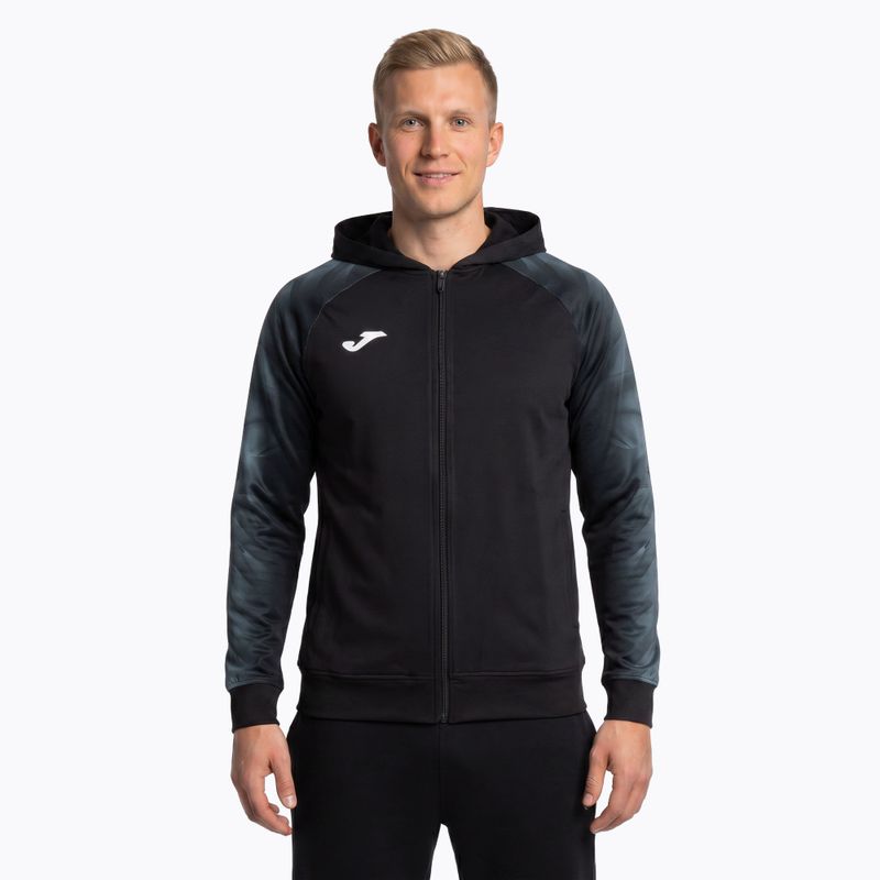 Férfi Joma Elite XI Hoodie fekete/antracit futó melegítőfelső