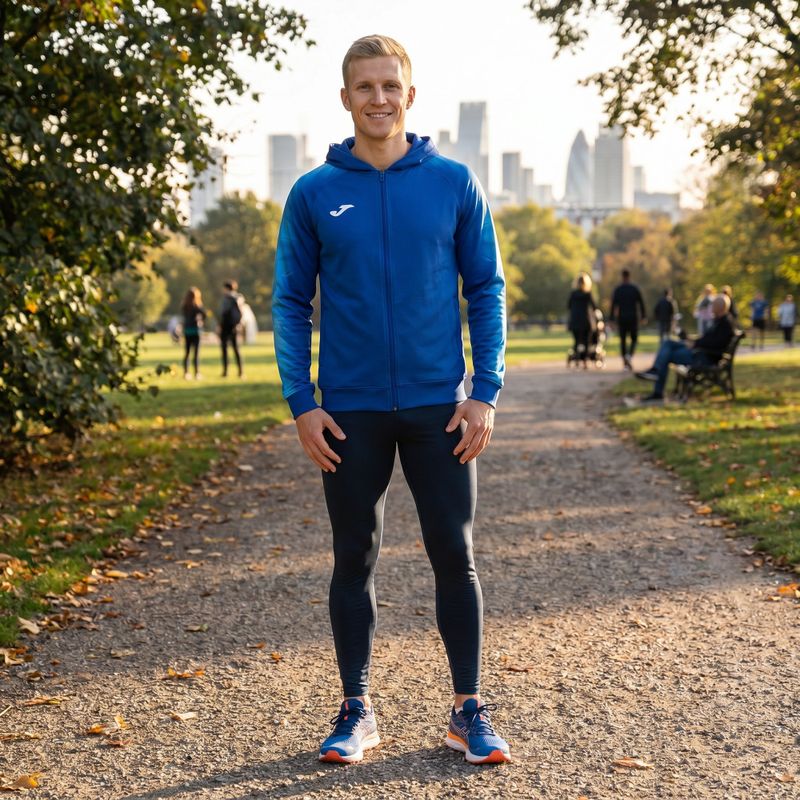 Férfi Joma Elite XI Hoodie futó melegítőfelső királyi színű 11