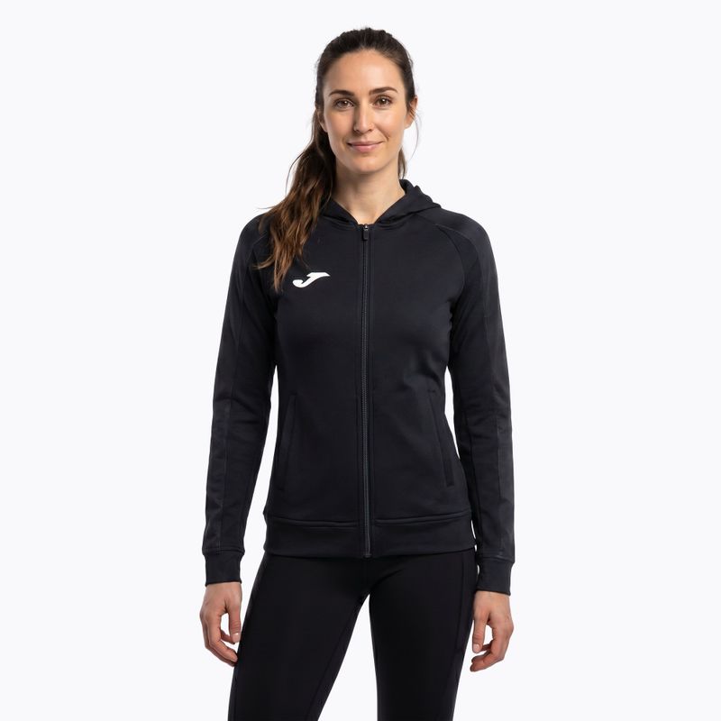 Női Joma Elite XI Hoodie fekete/antracit futó melegítőfelső