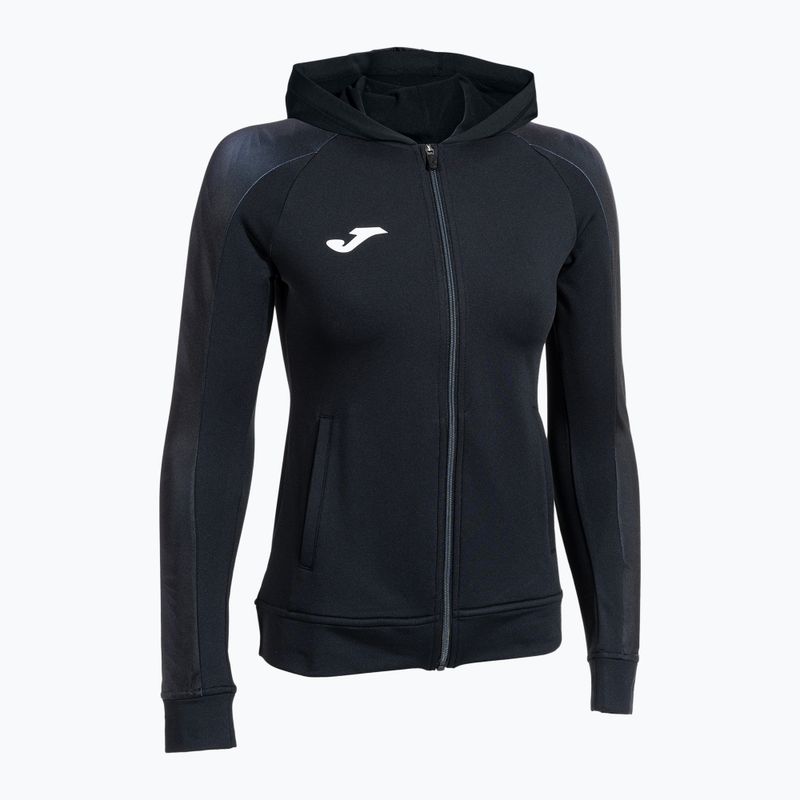 Női Joma Elite XI Hoodie fekete/antracit futó melegítőfelső 3