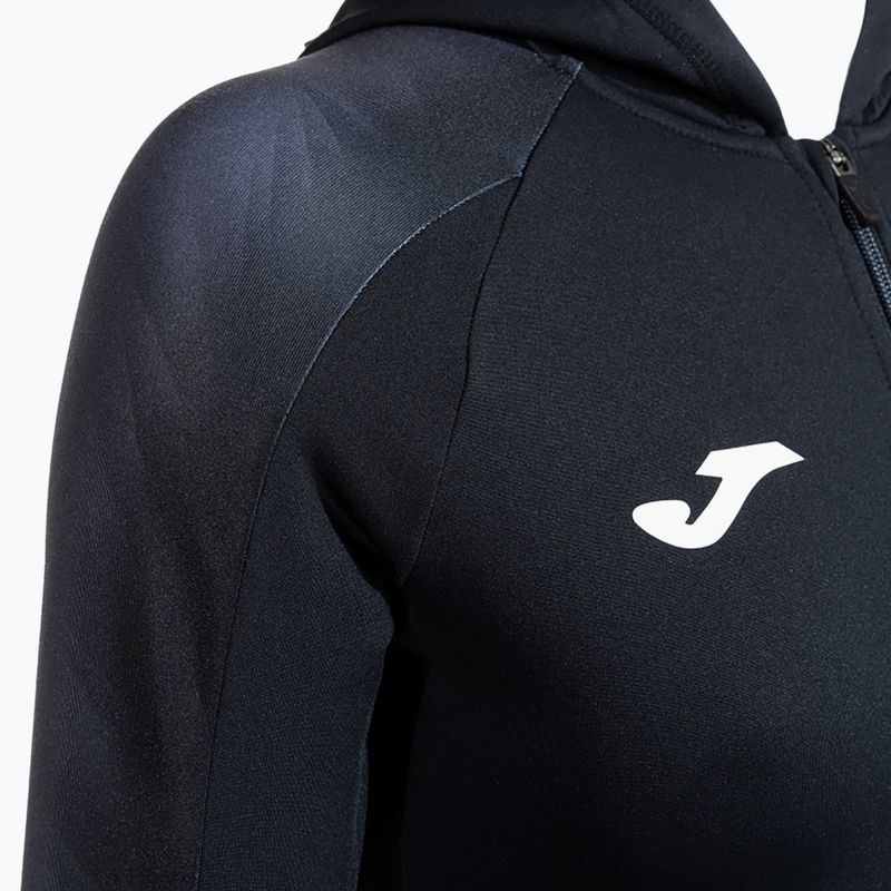 Női Joma Elite XI Hoodie fekete/antracit futó melegítőfelső 5