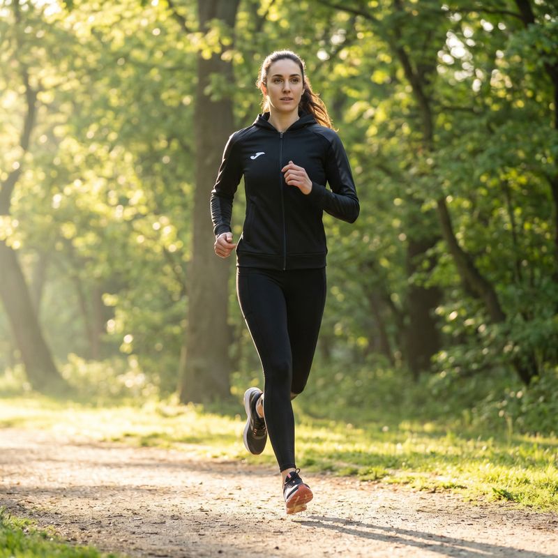 Női Joma Elite XI Hoodie fekete/antracit futó melegítőfelső 12