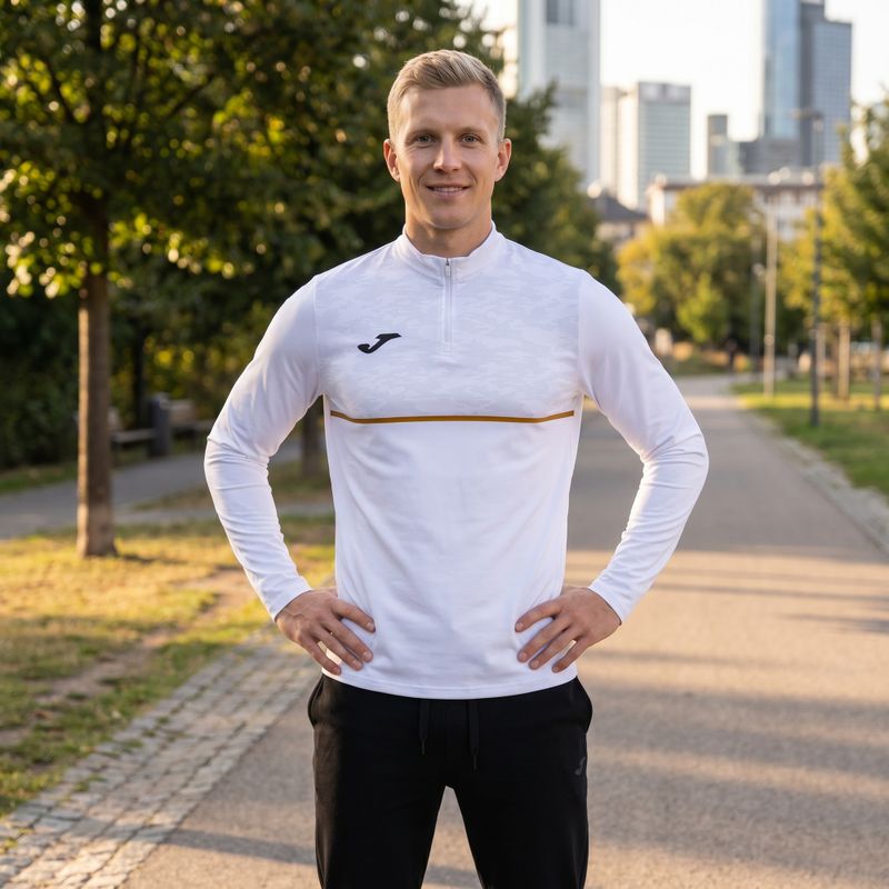 Férfi Joma Record III futópulóver fehér 5
