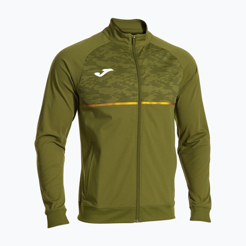 Férfi Joma Record III Full Zip khaki színű futó melegítőfelső