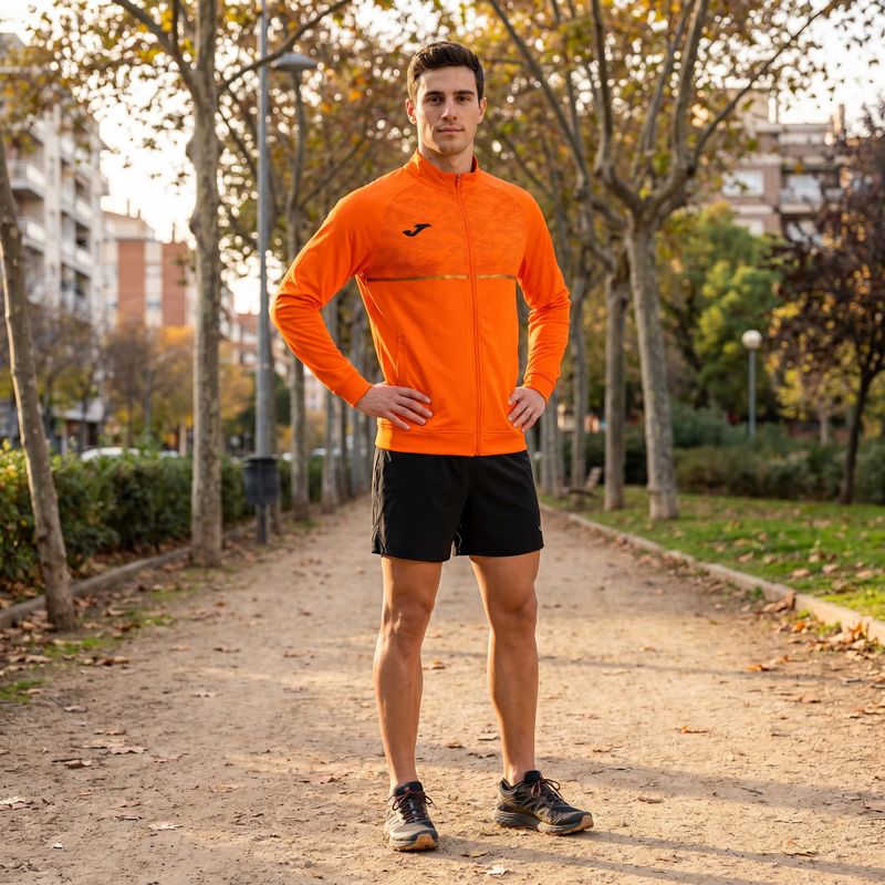 Férfi Joma Record III Full Zip futópulóver narancssárga színben 7