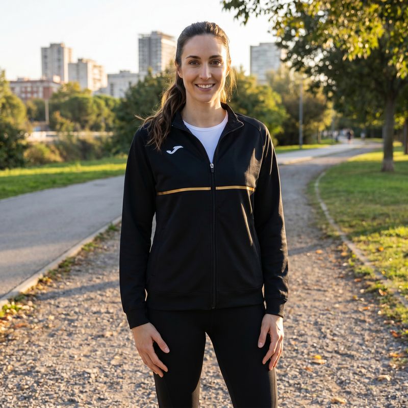 Női Joma Record III Full Zip futó melegítőfelső fekete 5