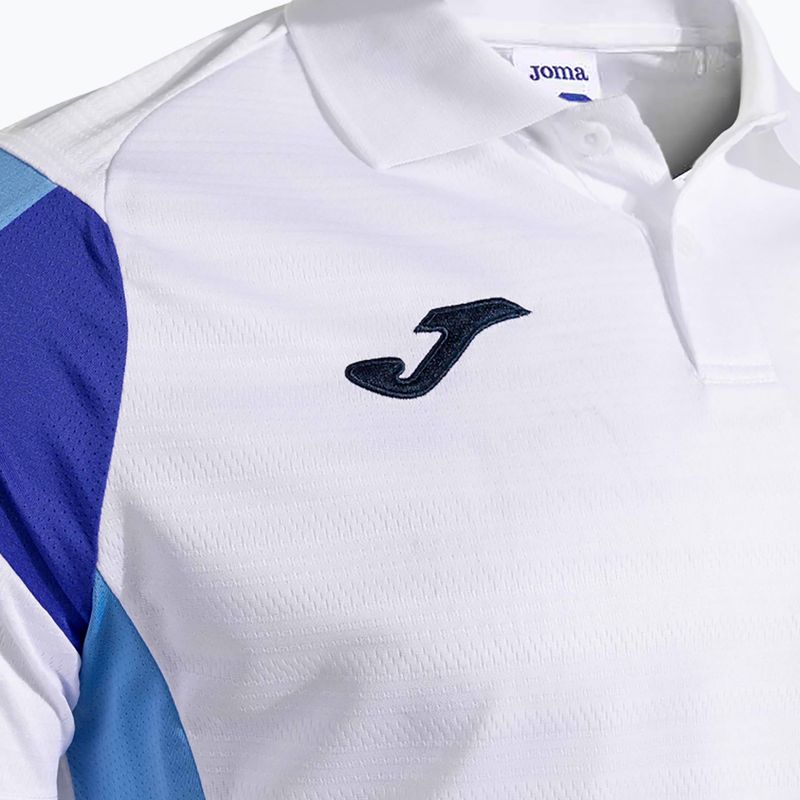 Férfi teniszpóló Joma Montreal fehér/égszínkék 4