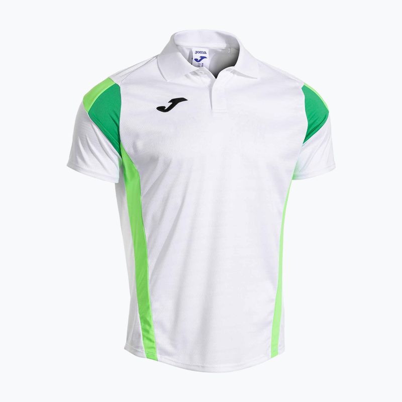 Férfi teniszpóló Joma Montreal fehér/fluor zöld 2