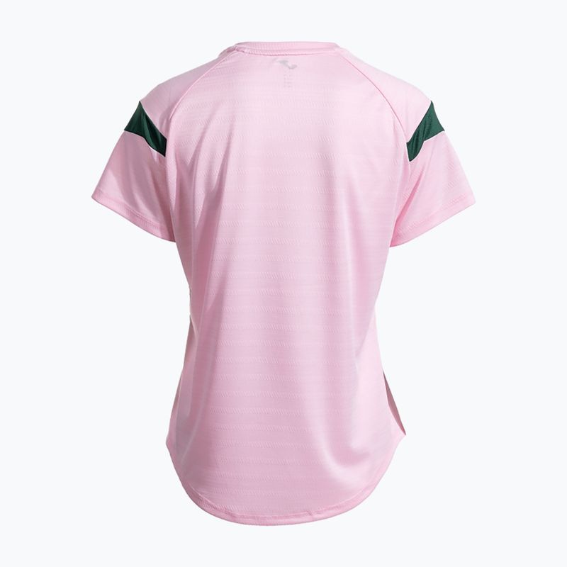 Női tenisz póló Joma Montreal rózsaszín/zöld 3