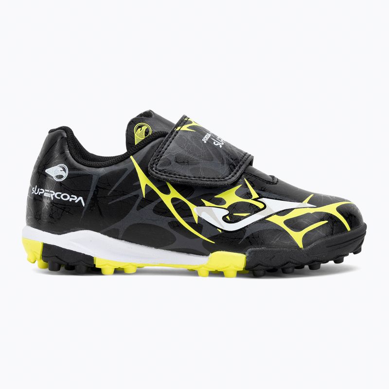 Joma Super Copa Jr TF gyermek focicipő fekete / fluor sárga 2