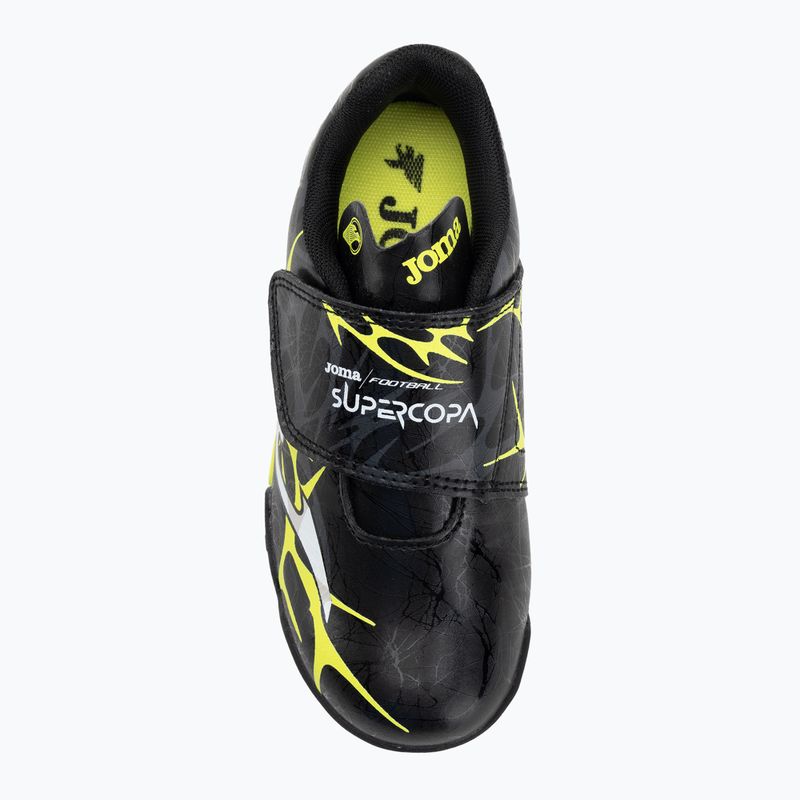 Joma Super Copa Jr TF gyermek focicipő fekete / fluor sárga 5