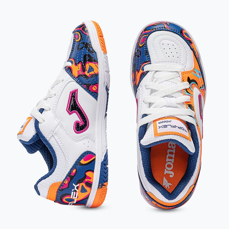 Gyerek focicipő Joma Top Flex Jr IN white-orange 4