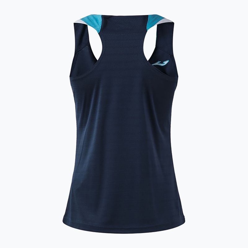 Női teniszpóló Joma Terra Tank Top dark navy/turquoise fluor 2