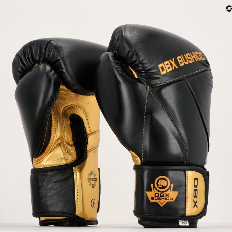 Bushido Természetes bőr bokszkesztyűk fekete B-2v14-10oz 16