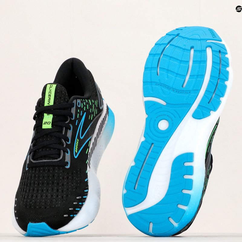 Brooks Glycerin GTS 20 férfi futócipő fekete/hawaii óceán/zöld 22