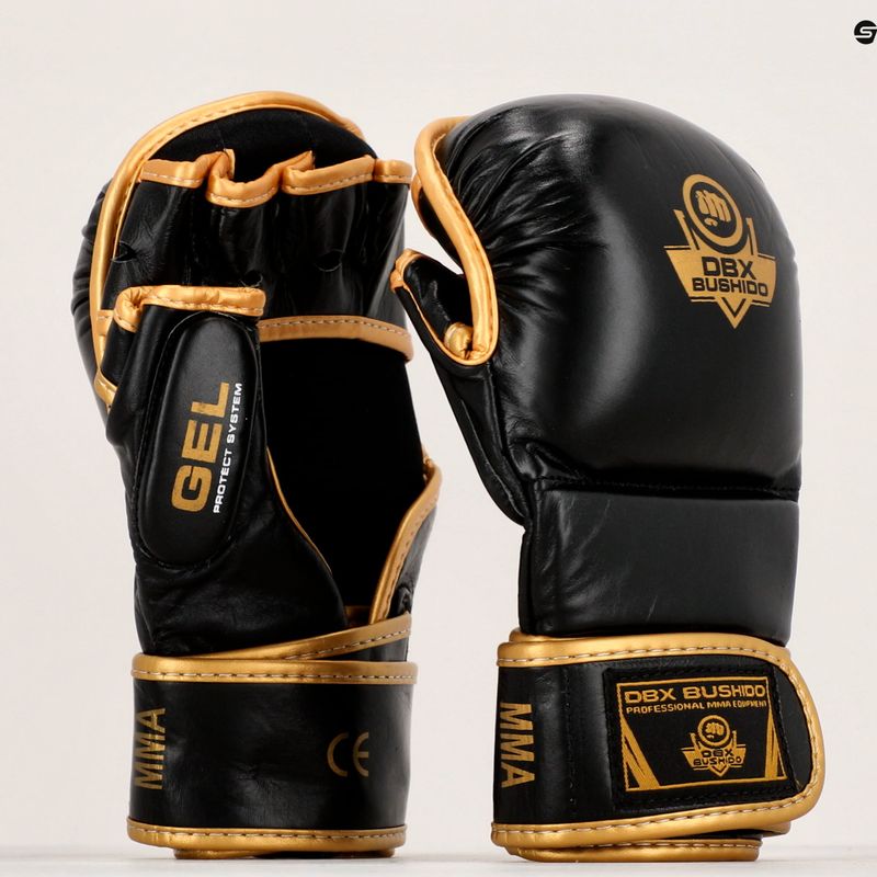 Bushido MMA edzés sparring kesztyű bőr fekete Arm-2011D-L 16
