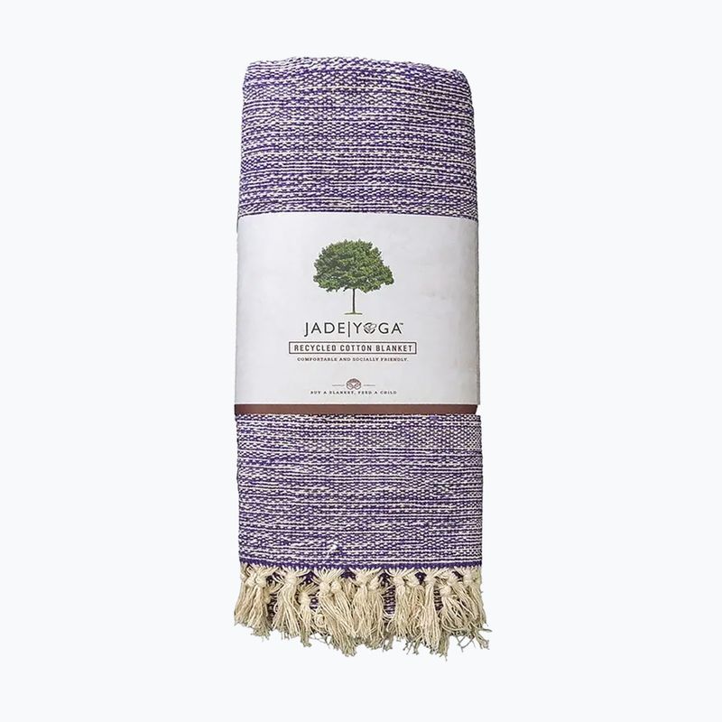 Jóga takaró JadeYoga Recycled Cotton Hand Loomed Yoga purple