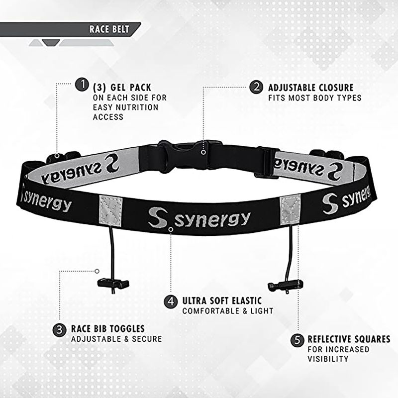 Rajtszámöv Synergy Race Belt black 2