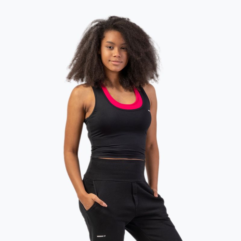 Női tréning felső NEBBIA Sporty Slim Fit Crop fekete 4220110