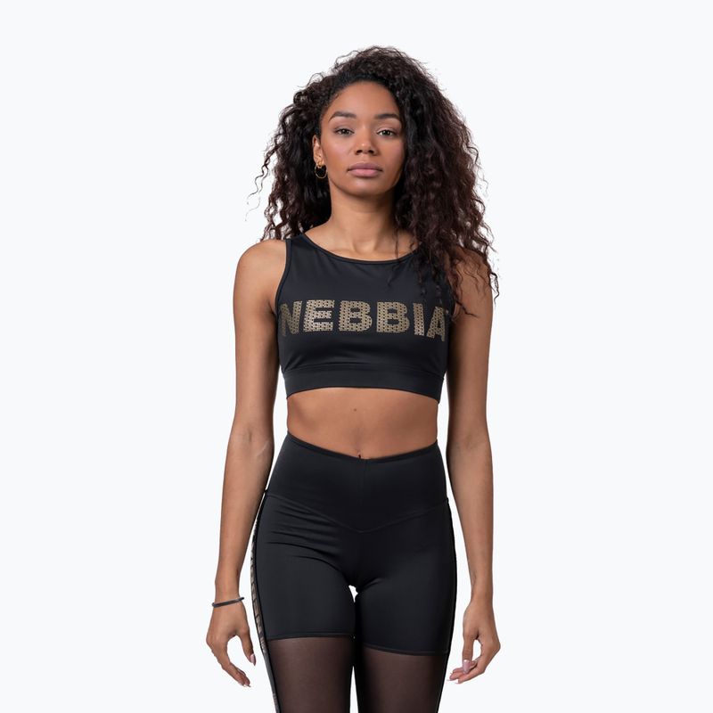 NEBBIA Gold Mesh Mini top fekete 8300110