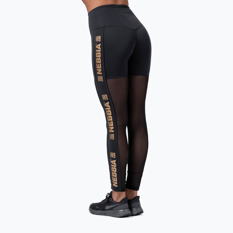 Női edző leggings NEBBIA Gold Mesh fekete 8290110 2