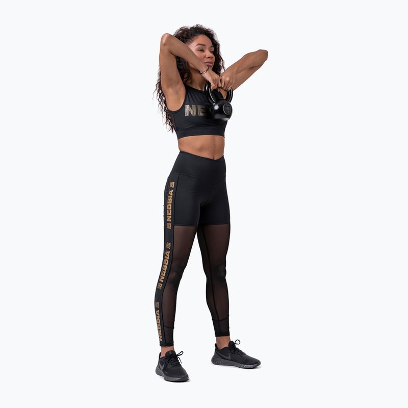 Női edző leggings NEBBIA Gold Mesh fekete 8290110 3