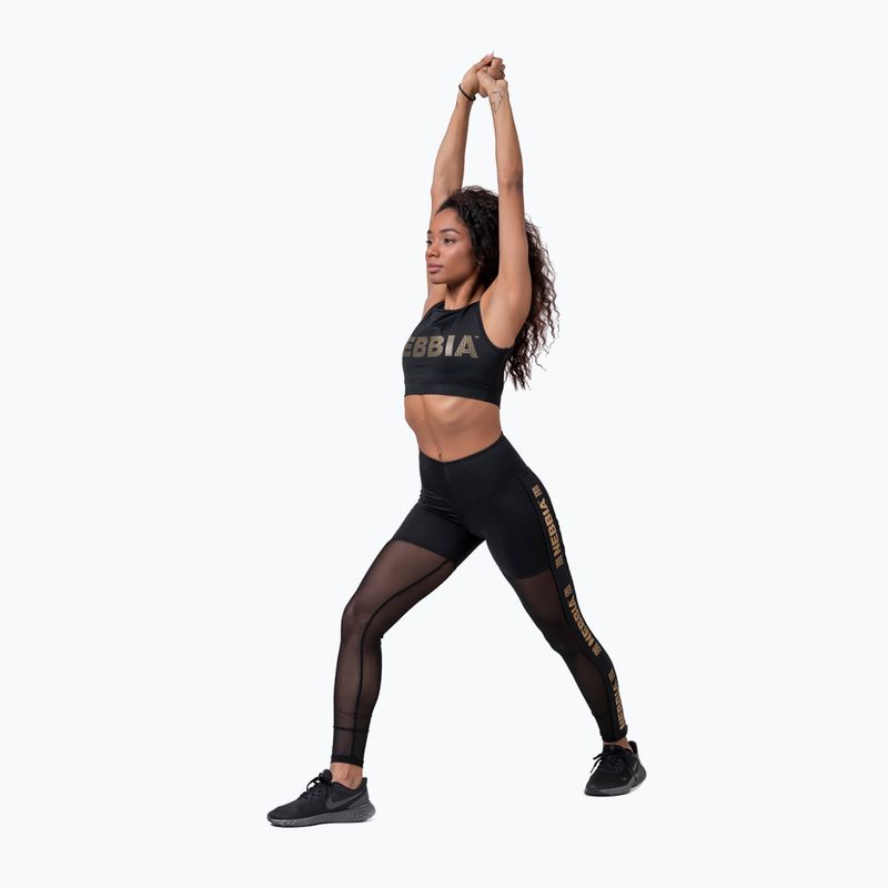 Női edző leggings NEBBIA Gold Mesh fekete 8290110 6