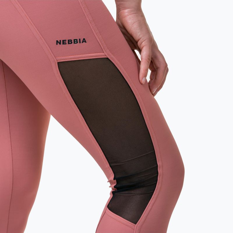Női edzés leggings NEBBIA Mesh High-Waist régi rózsa 3