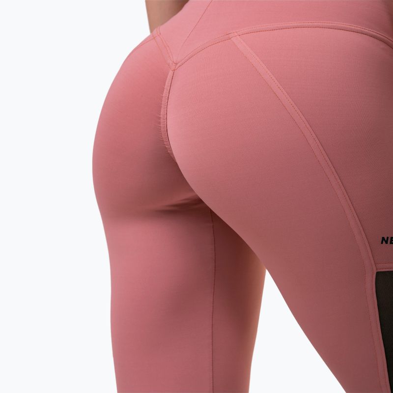 Női edzés leggings NEBBIA Mesh High-Waist régi rózsa 4