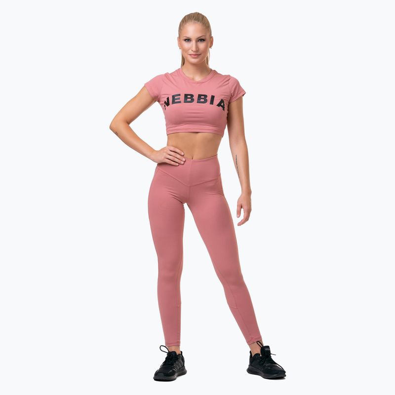 Női edzés leggings NEBBIA Mesh High-Waist régi rózsa 5