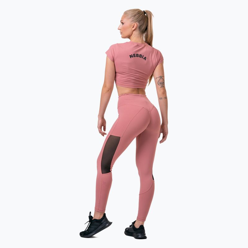 Női edzés leggings NEBBIA Mesh High-Waist régi rózsa 7