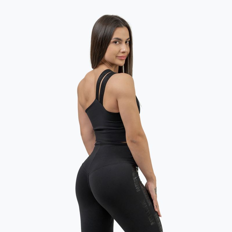 NEBBIA Intense Aszimmetrikus fekete fitness melltartó 3