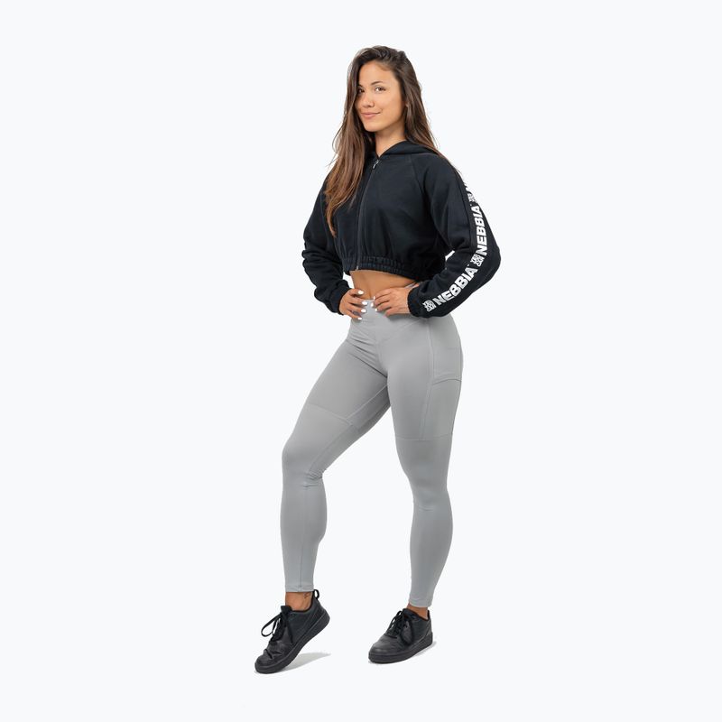 Női pulóver NEBBIA Crop Hoodie Iconic black 2