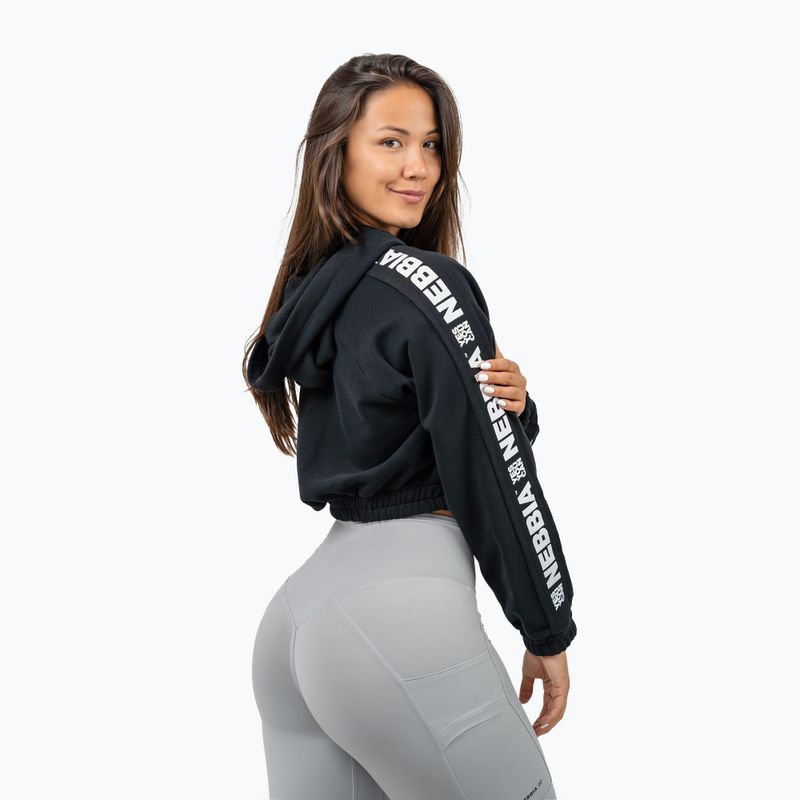 Női pulóver NEBBIA Crop Hoodie Iconic black 3