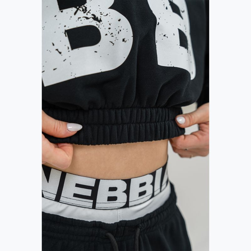 Női NEBBIA Training Cropped Hoodie Muscle Mami fekete 5