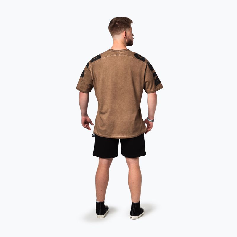 Férfi sportpóló NEBBIA Washed-Off Lifting Club light brown 3