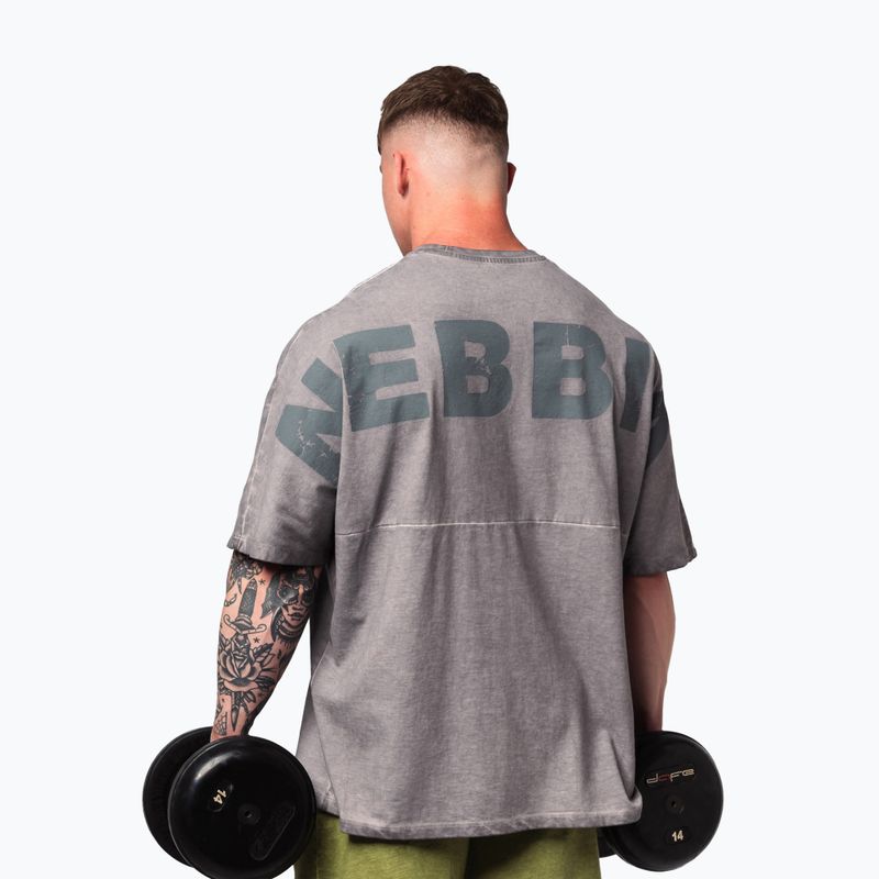 Férfi sportpóló NEBBIA Washed-Off Heavyweight No Shortcuts light grey 3