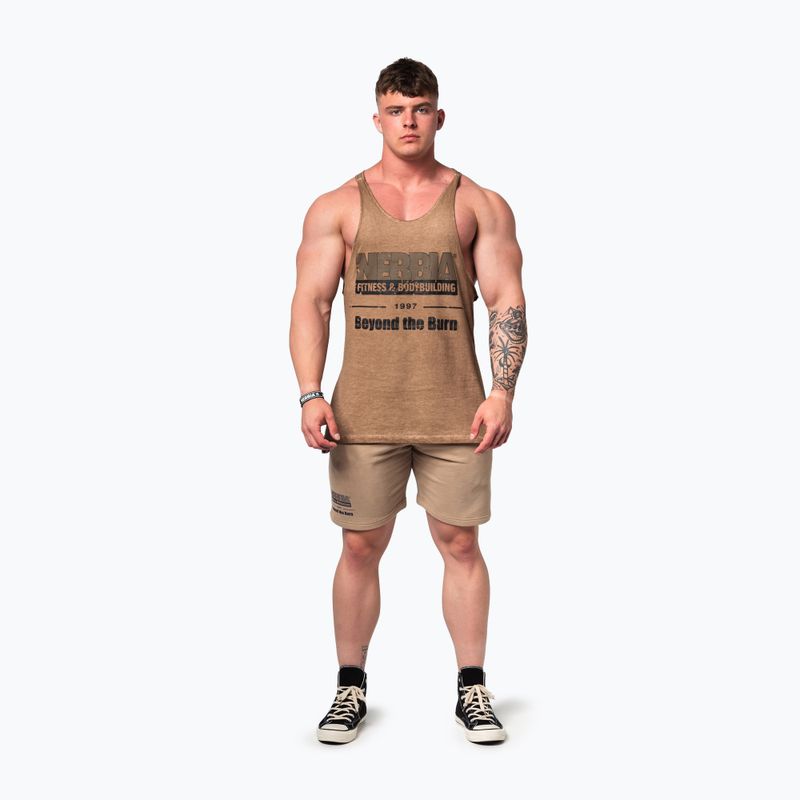 Férfi thermo trikó NEBBIA Washed-Off Stringer Max Out light brown 2