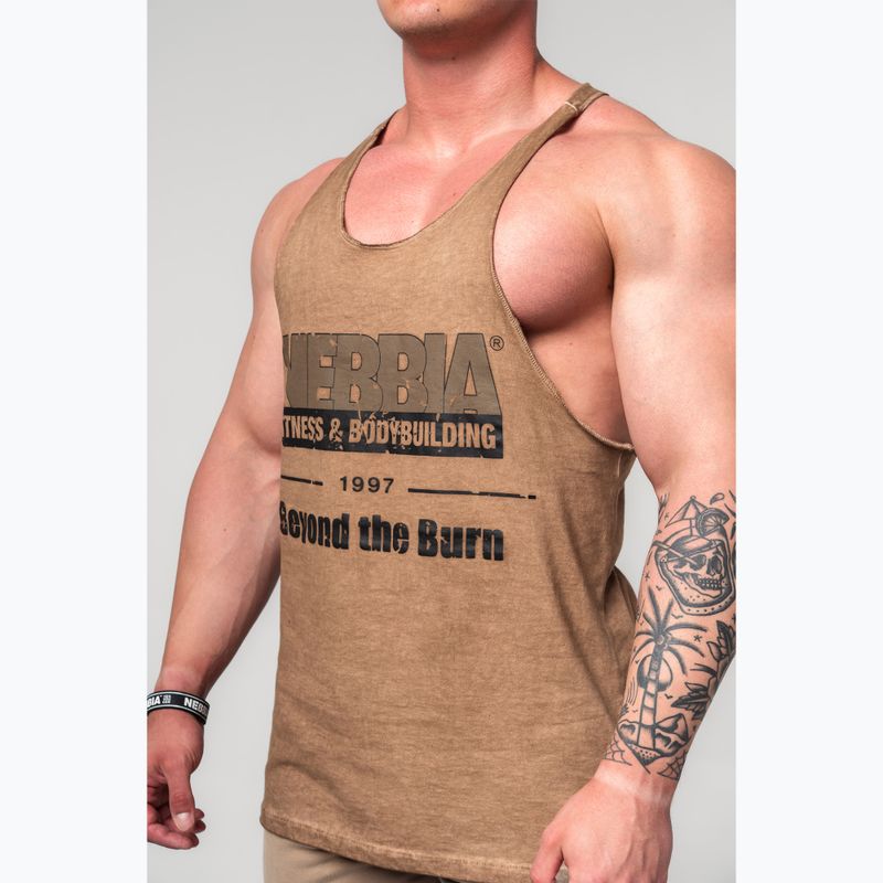 Férfi thermo trikó NEBBIA Washed-Off Stringer Max Out light brown 4