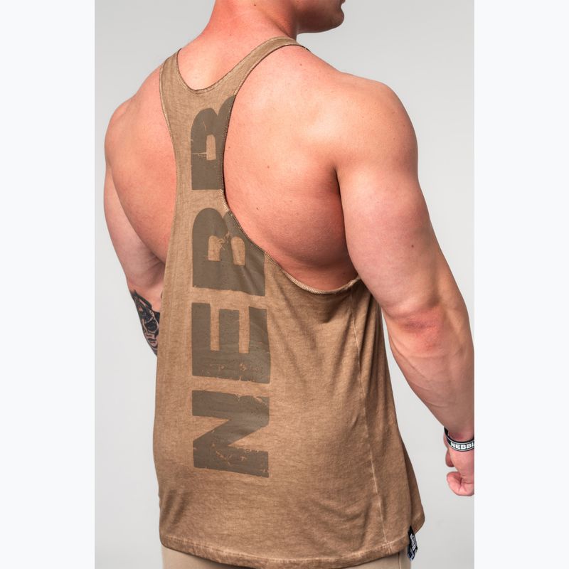 Férfi thermo trikó NEBBIA Washed-Off Stringer Max Out light brown 5
