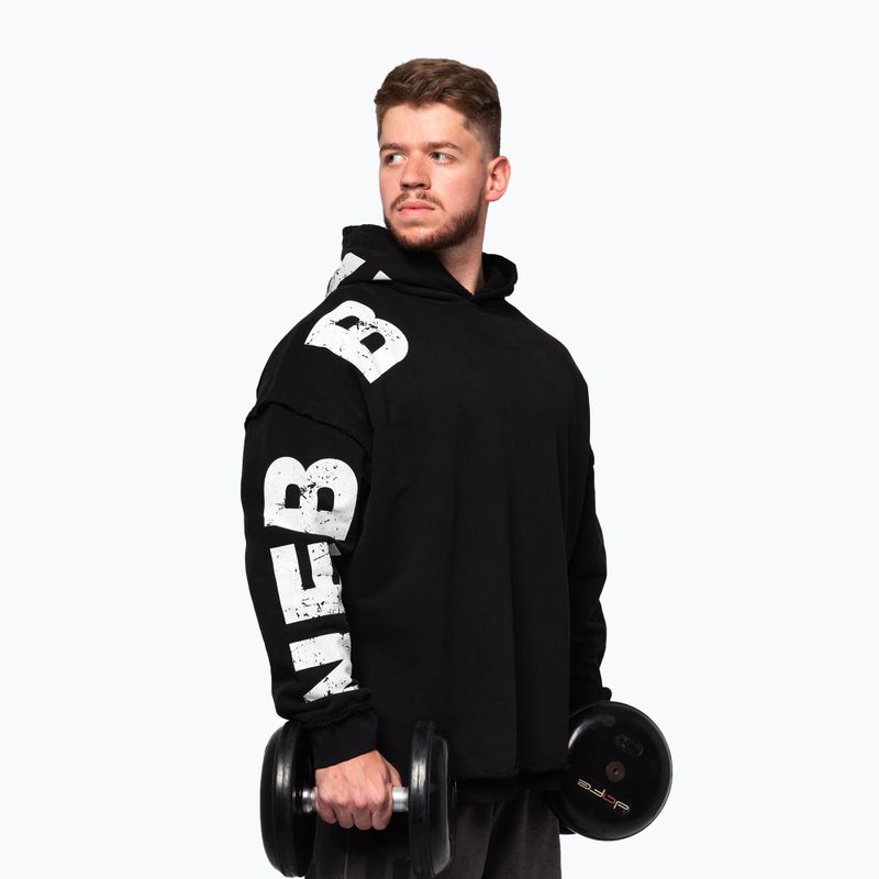 Férfi edző pulóver NEBBIA NO BS Hoodie fekete 4